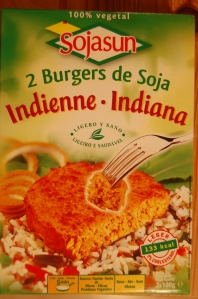Hamburguesa de soja estilo indio